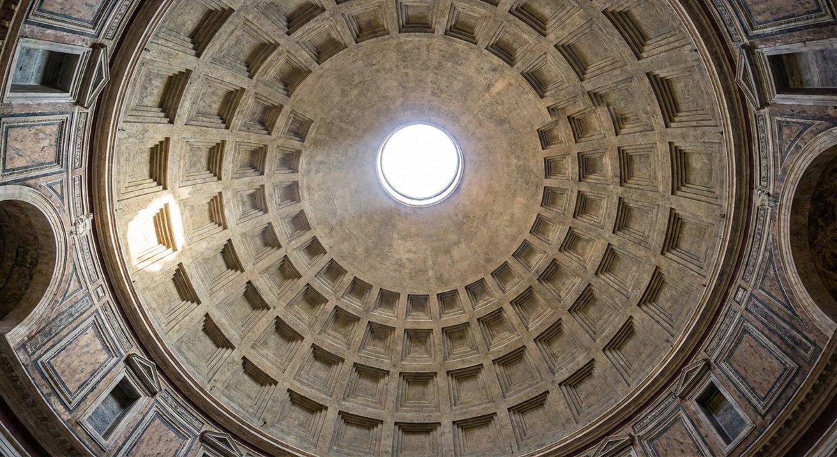 Die beeindruckende Höhe der Pantheon Kuppel in Rom