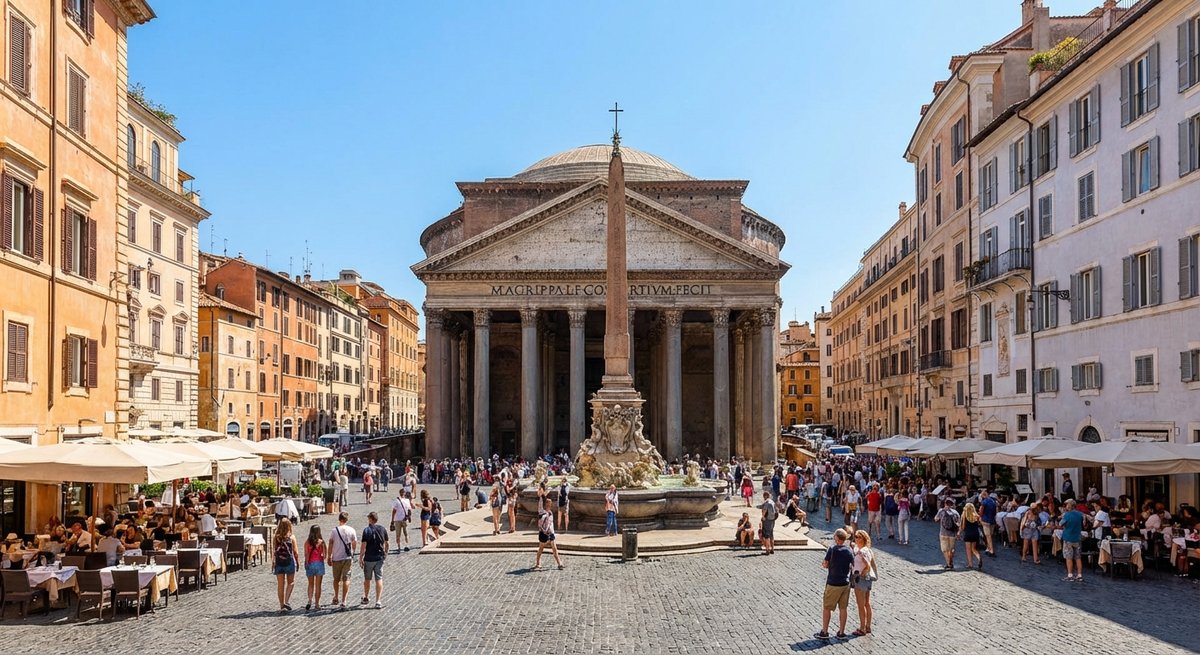Die Piazza della Rotonda mit dem Pantheon in Rom